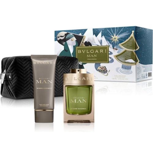 Set cadou barbati Bvlgari: Apa de Parfum + Balsam After Shave + Pouch 